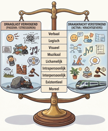 Icoon van de Dragbalans. Het theoretische kader waar de assessment op gebaseerd is